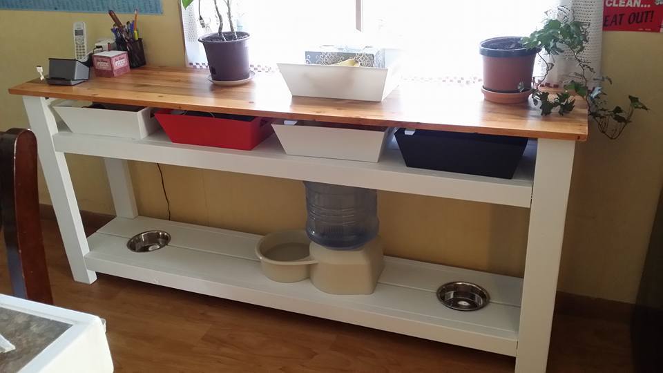 kitchen console table with wine rack